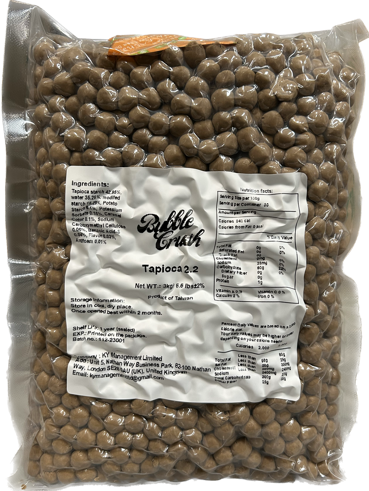 Tapioca Pearls 2.2 – Premium Boba for Bubble Tea (3kg Bag)