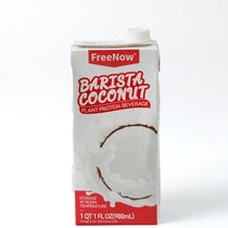 A single carton of Freenow Barista Coconut Milk (1000ml), highlighting its creamy texture and plant-based formula for coffee, bubble tea, and culinary uses.