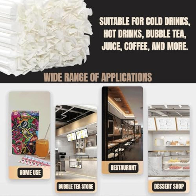 Biodegradable PLA Straws 12mm*230mm / 6mm*230mm | Individually Wrapped UK