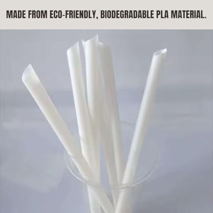 Biodegradable PLA Straws 12mm*230mm / 6mm*230mm | Individually Wrapped UK