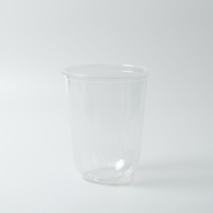 Stack of 500cc and 700cc large clear PP plastic bubble tea cups with a 95mm rim, shown as a bulk pack for custom logo printing and hot/cold drinks.