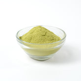 Vibrant green Matcha Latte drink showing recipe control, prepared instantly with pure powder base.