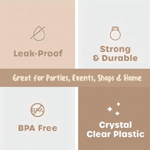 Plastic Cups with Flat Lids Set of 100 | Takeaway Cups