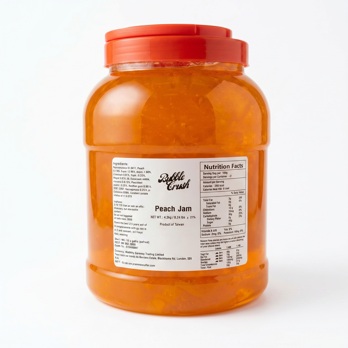 Peach Jam with Pulp (4.2kg) | Bubble Tea Ingredients UK