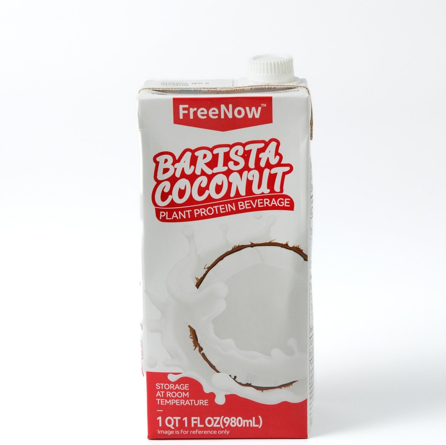 A single carton of Freenow Barista Coconut Milk (1000ml), highlighting its creamy texture and plant-based formula for coffee, bubble tea, and culinary uses.