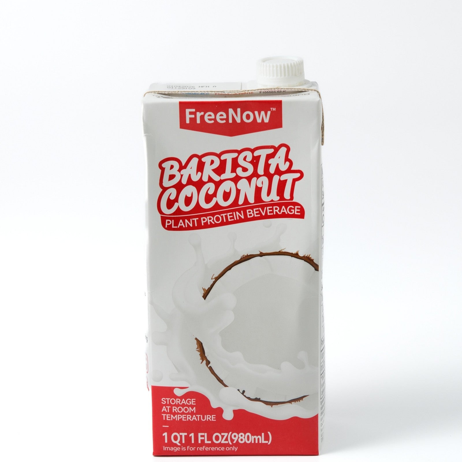 A single carton of Freenow Barista Coconut Milk (1000ml), highlighting its creamy texture and plant-based formula for coffee, bubble tea, and culinary uses.