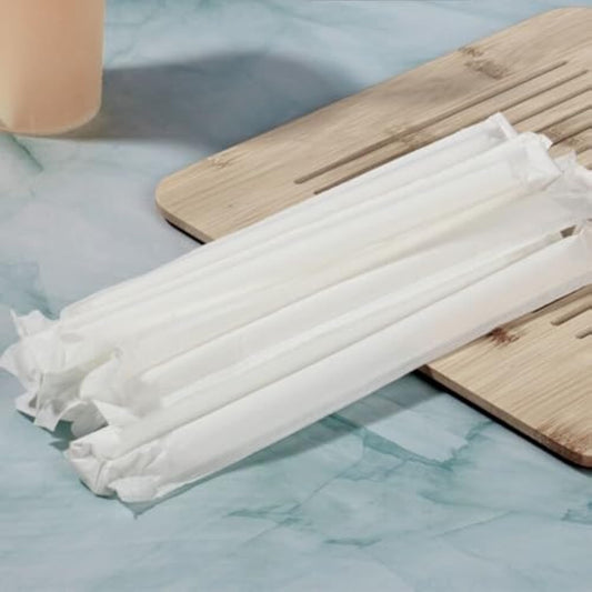 Biodegradable PLA Straws 12mm*230mm / 6mm*230mm | Individually Wrapped UK