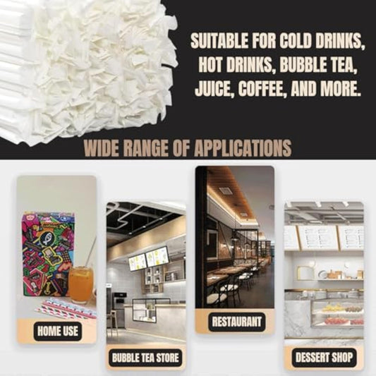Biodegradable PLA Straws 12mm*230mm / 6mm*230mm | Individually Wrapped UK