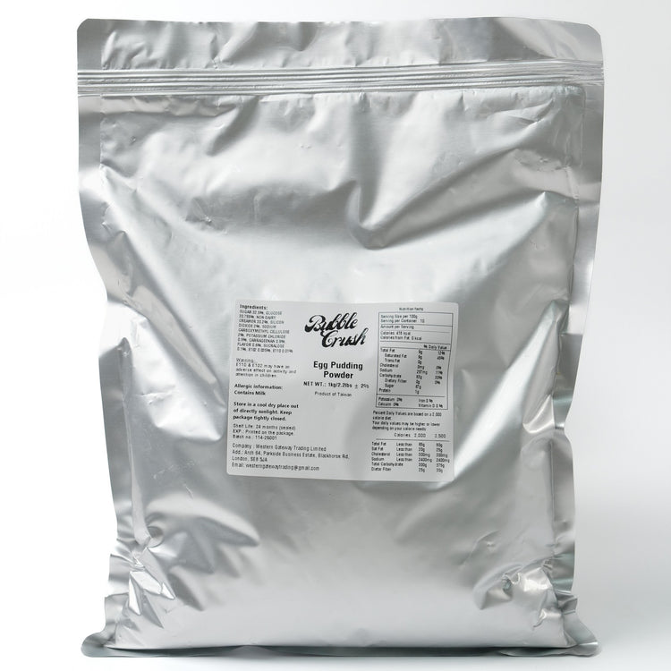 Silky, cubed Vegan Egg Pudding dessert made with powder, ready to be added to bubble tea.