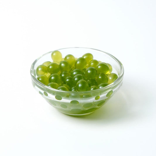 Wholesale Green Apple Popping Boba (3.2KG), crisp and tangy Bursting Boba for UK bulk supply.
