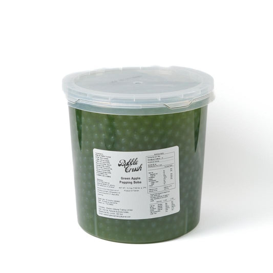 Premium Vegan Green Apple Popping Pearls, ready-to-use topping for smoothies, cocktails, and desserts.