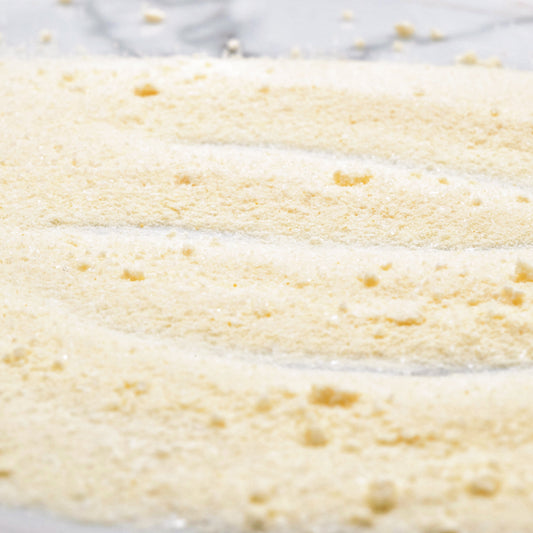 1kg bag of Premium Vegan Vanilla Powder, a pure flavour base for lattes and bubble tea in the UK.